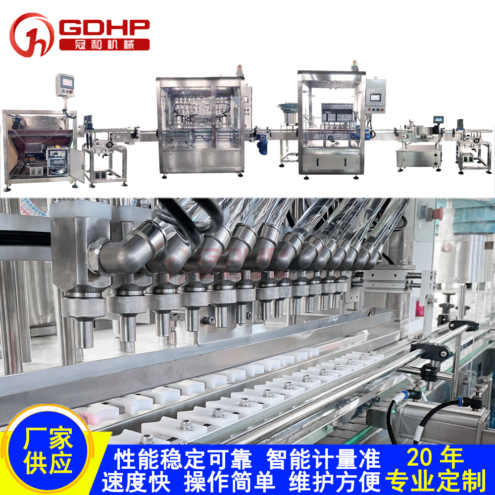 517免洗洗手液12头灌装旋盖贴标生产线-8